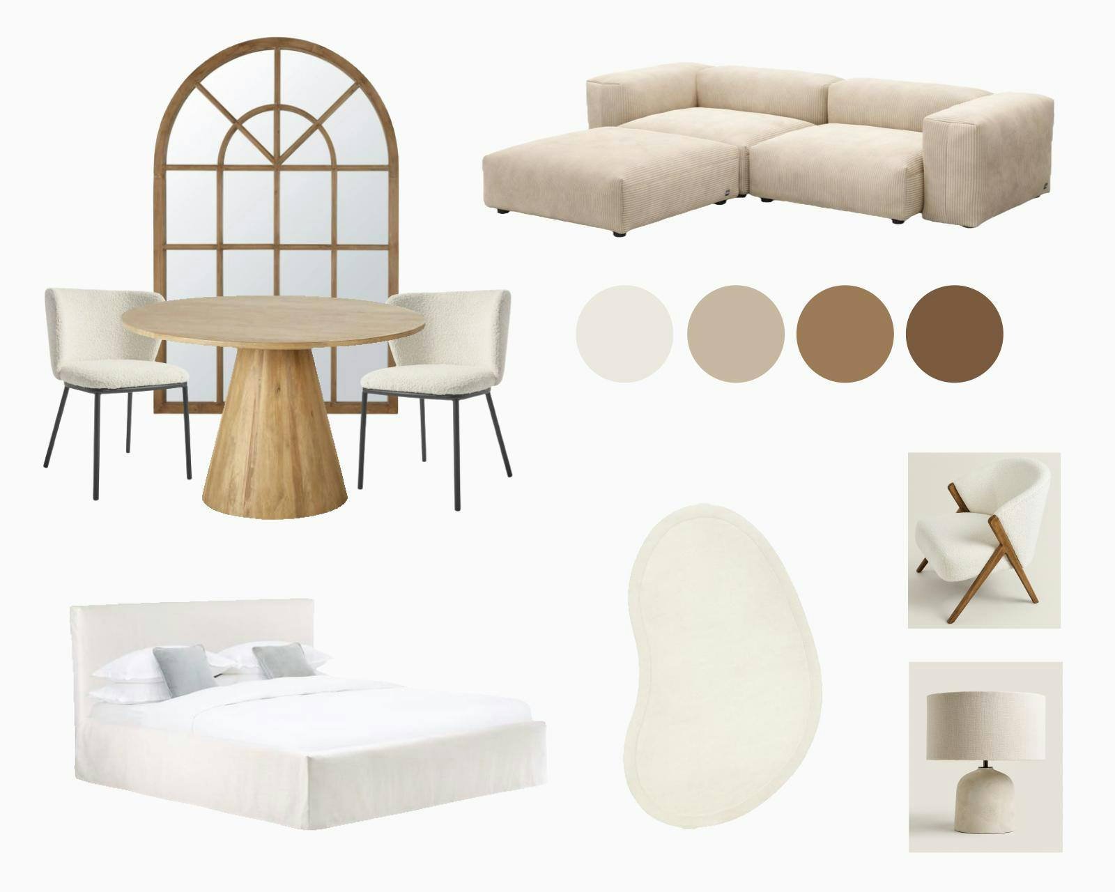 Mood board with 8 products