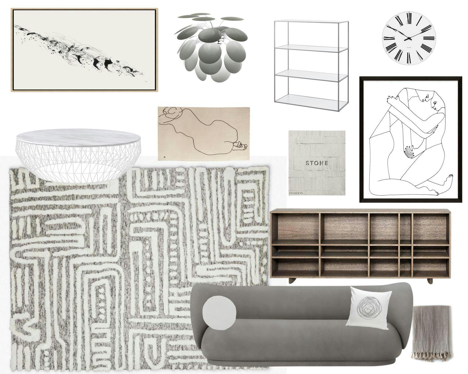 Mood board with 14 products