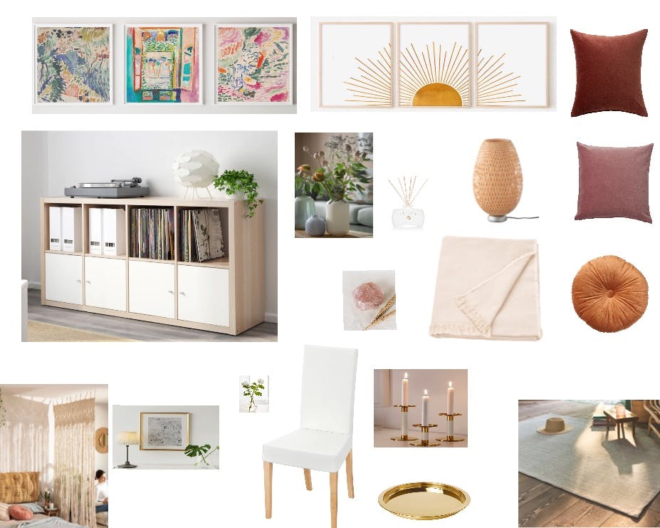 Mood board with 18 products